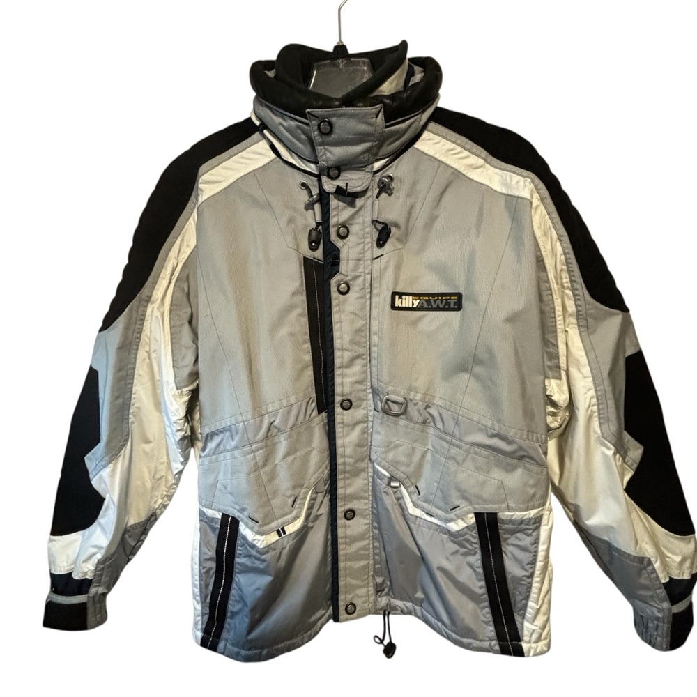 Killy awt master tech equipe coat rescue system RECCO GB 40 Slate Gray white EUC